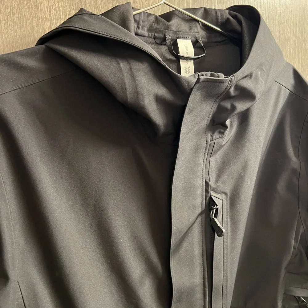 All in Motion- men’s waterproof rain shell jacket- black, M, Hooded - Picture 4 of 4